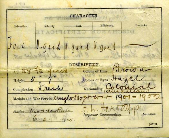 Herbert Bail's service certificates