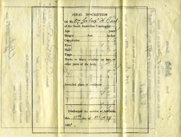 Herbert Bail's service certificates
