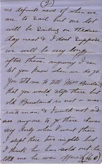 Hugh Hughes letter home page 3