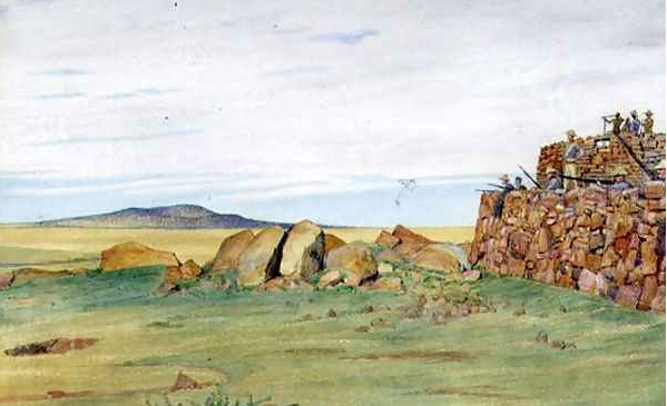 A contemporary illustration of the Boer's Rhenosterkop position